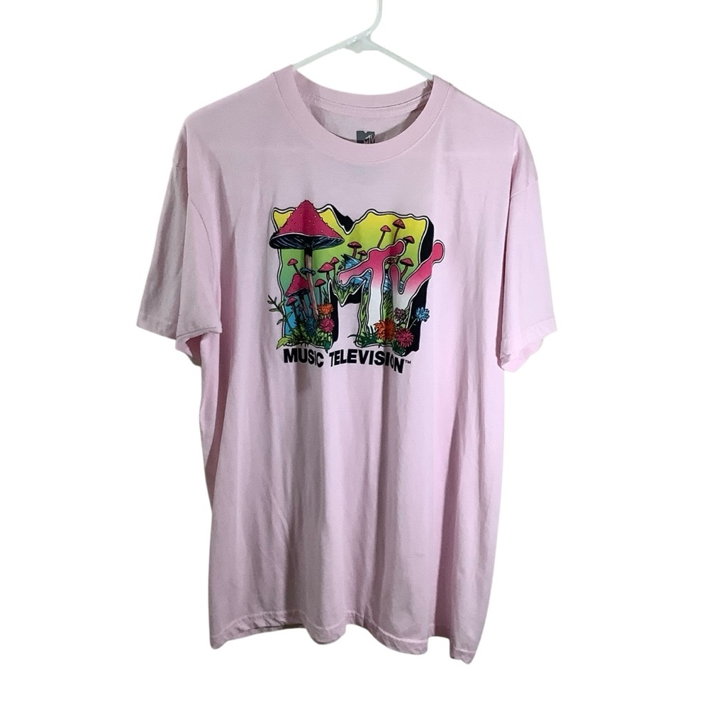 MTV Pink Short Sleeve Tee Vibrant Graphic